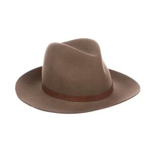 RAG & BONE Wool Leather Trim Hat Brown Tan